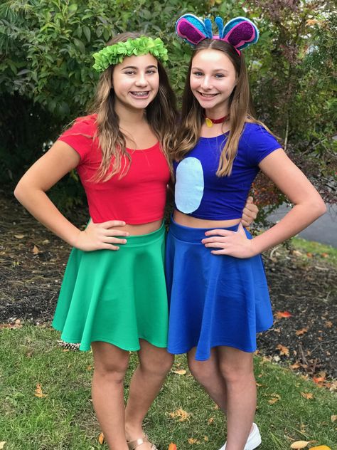 Easy Lilo and Stitch Costume for teen girls. DIY Diy Lilo And Stitch Costume, Stitch Costume Diy, Lilo Costume, Lilo And Stitch Costume, Stitch Halloween Costume, Halloween Dress Up Ideas, Costumes For Teenage Girl, Teenage Halloween Costumes, Lilo En Stitch