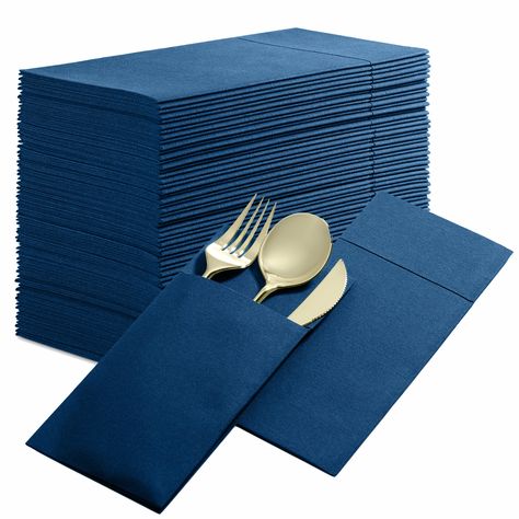 Toile Napkin Wedding, Wedding Silverware Ideas, Paper Hand Towels, Blue Napkins, White Napkins, Catering Companies, Dinner Wedding, Beverage Napkins, Retirement Party