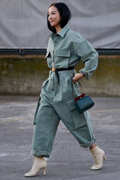 Utility Fashion: Everybody’s Wearing Utility Pieces | PORTER Tina Leung, Yoyo Cao, Mode Teenager, Look 80s, Mode Kimono, Paris Mode, Spring Capsule Wardrobe, Moda Paris, Paris Fashion Week Street Style