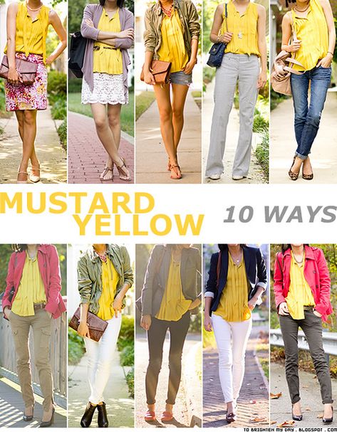 10 ways to wear mustard yellow | C | Flickr Mustard Yellow Shirt Outfit, Mustard Top Outfit, Yellow Blouse Outfit, Yellow Top Outfit, Yellow Shirt Outfit, Mustard Yellow Outfit, Mustard Jacket, Shirt Outfit Ideas, Mustard Yellow Dress