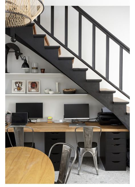 Under Stairs Conversion, Desk Under Stairs, Office Under Stairs, Stairs Office, Under Stairs Nook, Room Under Stairs, Stair Nook, Staircase Storage, Productive Work