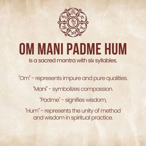 On Mani Padme Hum Tattoo, Aum Mani Padme Hum, Om Mani Padme Hum Tattoo, Aum Art, So Hum, Buddhism Philosophy, Buddha's Teachings, Lotus Sutra, Buddhist Mantra