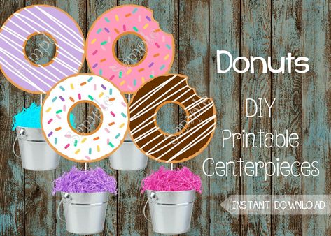 Donuts Printable, Donut Garland, Donut Party Supplies, Donut Banner, Donut Decor, Donut Printable, Donut Theme Party, Donut Birthday Party, Diy Donut