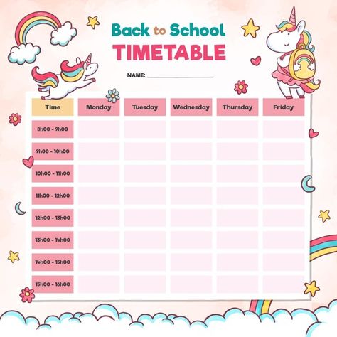 Watercolour school timetable in pink ele... | Free Vector #Freepik #freevector #calendar #school #education #back-school Study Timetable Template, Timetable Design, Masha Et Mishka, Timetable Ideas, Timetable Planner, Study Schedule Template, School Elements, School Objects, Student Weekly Planner