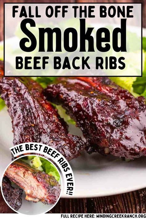 Perfect Smoked Beef Back Ribs Recipe on Pellet Grill Beef Back Ribs Recipe, Smoked Beef Ribs Recipe, Smoked Beef Back Ribs, Grilled Beef Ribs, Best Ribs Recipe, Boneless Beef Ribs, Back Ribs Recipe, Smoked Beef Ribs, Beef Back Ribs