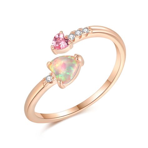 PRICES MAY VARY. This Adjustable Ring Made of 14K Rose Gold Plated Base.Nickel Free, Lead Free. Ring Size : Adjustable (From US5 - US8) Main Stone: Heart Shape Created Pink Fire Opal Stone:4mm*4mm,Pink Cubic Zirconia:3mm*3mm.Ring Weight:1.4g Package:A wonderful small jewelry box. Easy storage and ready to be given as a gift. The opal will change the color and show unique flare of different light, It is mother's day, Christmas, Halloween, Valentine's day, Thanksgiving day,birthday and wedding for Adjustable Pink Rings For Mother's Day, Adjustable Pink Opal Ring As A Gift, White Gold Opal Ring, 3mm Ring, Fire Opal Jewelry, Opal Stacking Ring, Rose Gold Opal Ring, Pink Fire, Fire Opals Jewelry