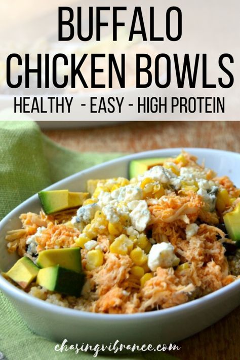 Buffalo Chicken Bowl, Buffalo Chicken Bowls, Chicken Bowls Healthy, Bowls Healthy, Buffalo Dip, Easy Buffalo Chicken, Healthy Pantry, Chicken Bowls, Healthy Buffalo Chicken