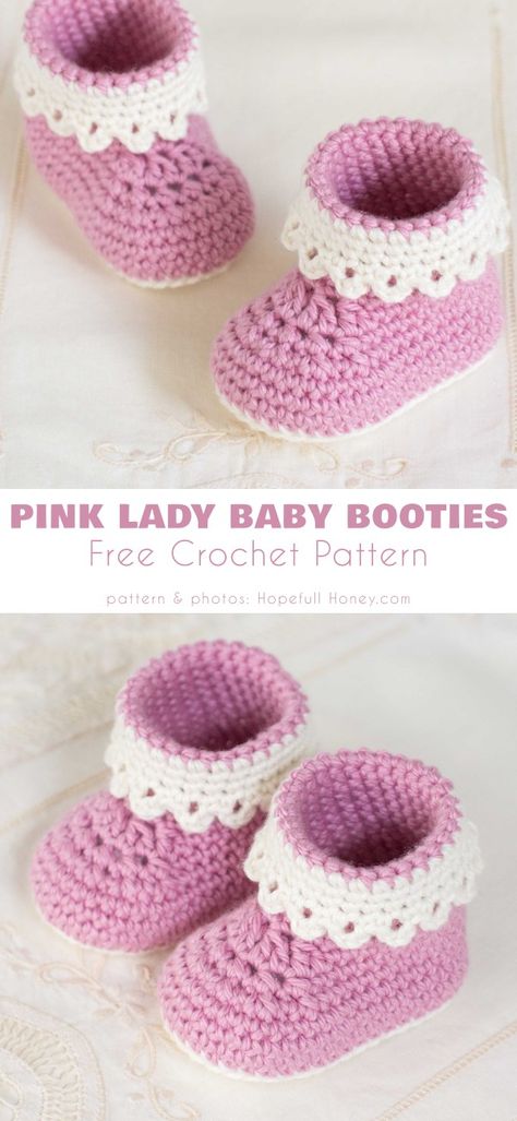 Knit Baby Booties Pattern Free, Crochet Baby Boots Free Pattern, Crochet Baby Shoes Free Pattern, Crochet Baby Booties Free Pattern, Crocheted Baby Booties, Crochet Baby Socks, Baby Booties Free Pattern, Lady Baby, Crochet Baby Booties Pattern