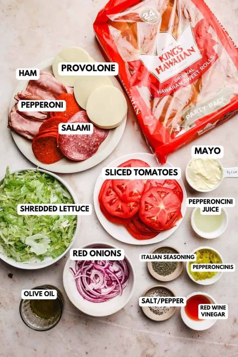 These crowd-pleasing grinder sandwich sliders feature all the tasty ingredients & flavors of the famous Italian Grinder, in mini form! Italian Sandwich Recipes, Sandwich Sliders, Italian Grinder, Grinder Sandwich, Sandwhich Recipes, Best Sandwich Recipes, Lake Food Ideas Summer, Boat Food, Food Ideas Summer