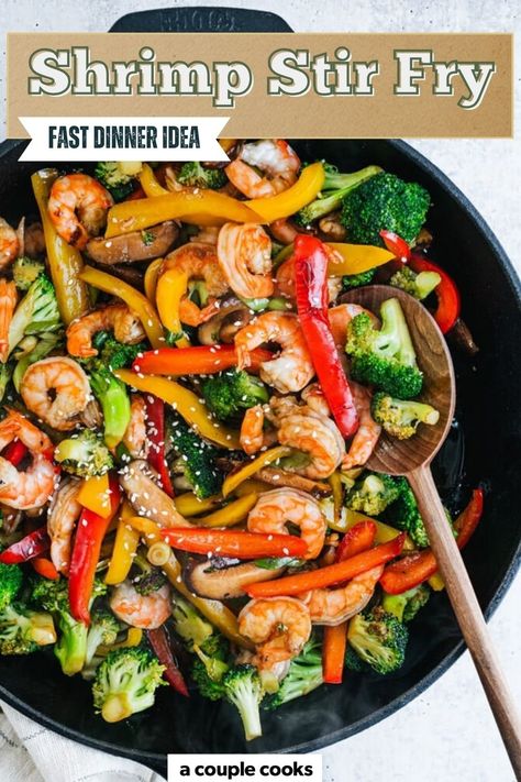 Seafood Stir Fry, Stir Fry Recipes Healthy, Stir Fry Shrimp Recipes, Sweet Chili Shrimp, Vegan Brunch Recipes, Easy Stir Fry Recipes, Winter Salad Recipes, Salad Dressing Recipes Healthy, Shrimp And Vegetables