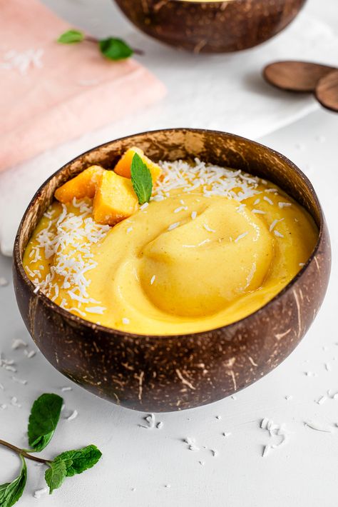 🌴☀️Load up on sunshine with a TROPICAL JACKFRUIT SMOOTHIE BOWL! Ripe jackfruit, 🥭mango, 🍌banana, and 🍍pineapple blended up for instant HAPPINESS! Click the link for the full recipe and taste the sunshine! #tastythriftytimely #coconutbowls #coconutspoon #smoothiebowl #veganfood #veganrecipes #plantbasedfood #jackfruitrecipes #tropicalsmoothie #sunshineinabowl Jackfruit Smoothie, Tropical Food Recipes, Ripe Jackfruit, Smoothie Bowls Recipe Easy, Healthy Smoothie Bowl, Mango Smoothie Bowl, Smoothie Bowl Healthy, Tropical Food, Mango Sorbet