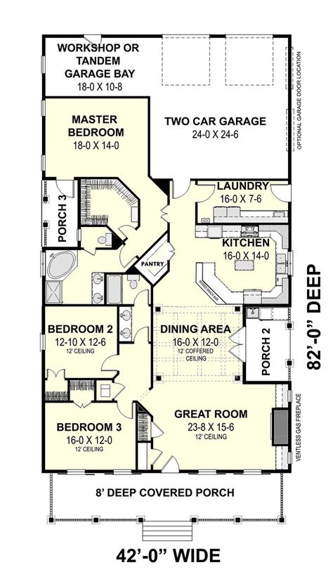 Plan #44-193 - Houseplans.com Pole Barn House Plans, A Frame House Plans, Kitchen Floor Plans, Barndominium Floor Plans, Casa Container, A Frame House, Metal Building Homes, Pole Barn Homes, House Blueprints