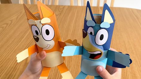 Paper Tube Toy - Craft - Bluey - ABC KIDS Bluey Craft, Bluey Party, Thomas Birthday, Abc Kids, Toilet Paper Crafts, Bluey Birthday, Hemma Diy, Abc For Kids, Paper Roll Crafts