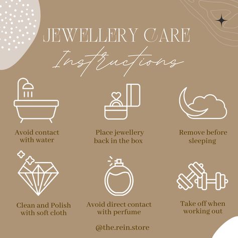 Jewellery Post Ideas, Best Jewelry Brands, Ring Packaging Ideas, Jewellery Care Card, Jewelry Quotes Funny, Jewellery Care Tips, Jewelry Care Tips, Jewelry Text, Jewelry Care Card