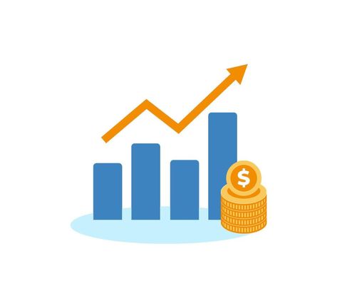 income salary dollar rate increase statistics. business profit growth margin revenue. Financial performance ROI concept return on investment with arrows. cost sales icon flat style illustration. Apple Photo, Return On Investment, Cityscape Photos, Logo Banners, Profitable Business, Flat Style, Background Banner, Flower Frame, Business Travel