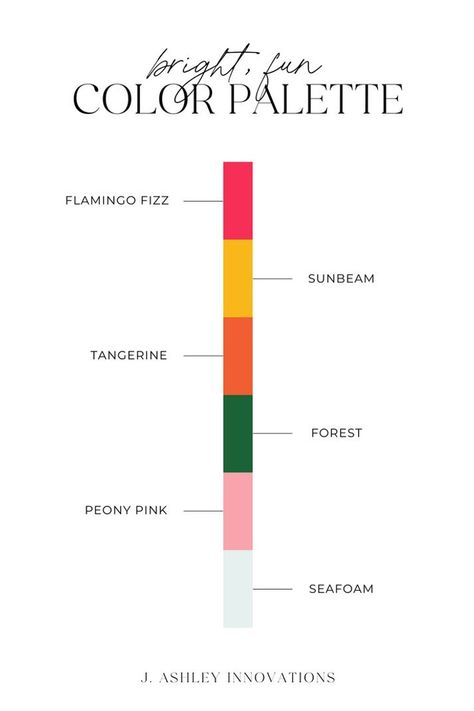 In this branding color palette for Oh Happy Day Podcast, we went all in on bright and bold colors. Warm tones dominate this color palette, with hot pink, orange, and marigold yellow. These bright brand colors are balanced with a rich emerald green and a light seafoam blue! Kelly Green Color Palette Colour Schemes, Green Pink Orange Palette, Pink Orange Green Color Scheme, Confetti Branding, Marigold Color Palette, Emerald Green Color Palette, Lemon Green Colour, Vibrant Branding, Cotton Photography