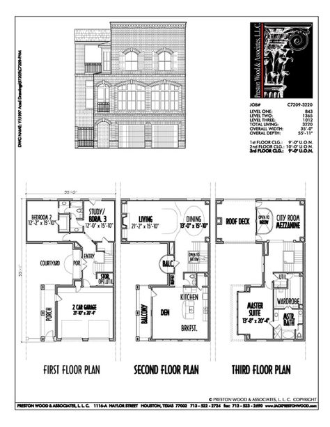 Urban House Plan C7209 Townhouse Ideas, House Plan Design, Urban House, Building Types, Family Houses, Plan Layout, The Perfect House, Garage Dimensions, Townhouse Designs