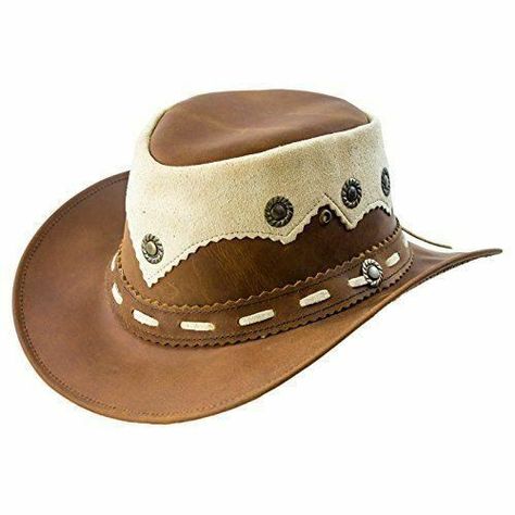 Bush Hat, Aussie Style, Leather Cowboy Hats, Hat Western, Leather Waistcoat, Types Of Hats, Leather Hat, Cowboy Outfits, The Cowboy