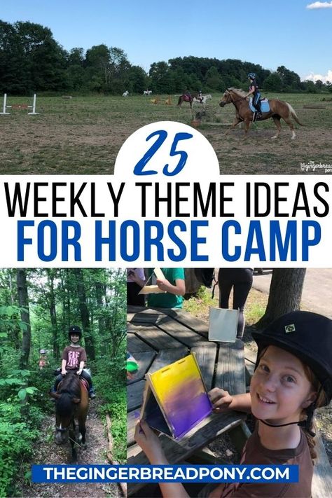 Horse Camp Activities Ideas, Horse Riding Lesson Ideas, Fun Horse Riding Games, Pony Camp Ideas, Farm Camp Ideas, Unmounted Horse Activities, Pony Club Activities, Horse Summer Camp Ideas, Pony Camp Activities