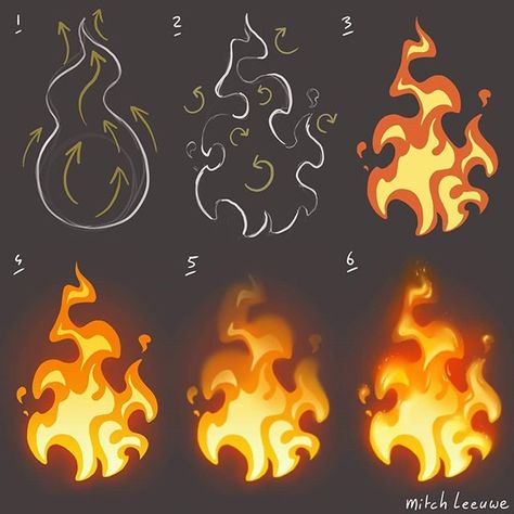 Mitch Leeuwe, Fire Drawing, الفن الرقمي, Fire Flames, Kartu Valentine, Siluete Umane, Digital Art Beginner, Animal Illustrations, Digital Paintings