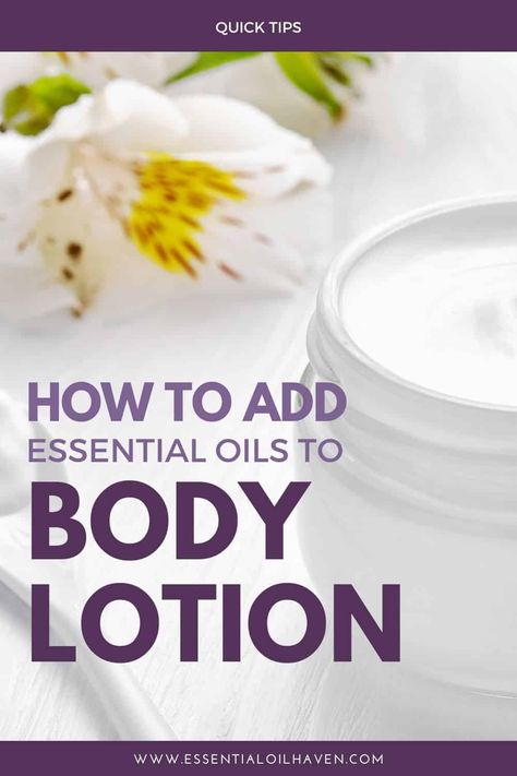 One of my favorite benefits to using essential oils in skin care is to customize my body lotions. Here are a few tips and easy steps to follow! All-natural products that have wonderful scents are far gentler on the skin. Plus: essential oil lotions are safe, but not expensive. Just make sure to use a reputable essential oil brand so you're putting quality oils on your skin and body. via @essentialoilhav Essential Oil Lotion Recipe, Unscented Body Lotion, Unscented Lotion, Skincare Guide, Scented Body Lotion, Lotion Containers, Lotion Recipe, Aromatherapy Recipes, Making Essential Oils