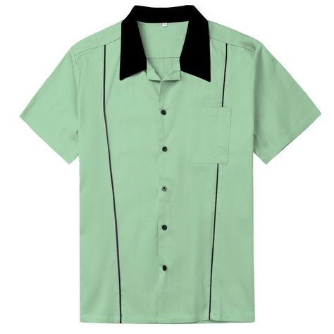 New men's vintage retro 1950s style bowling shirts, Hawaiian shirts, dress shirts, casual pullovers, & button down work shirts. Classic to Rockabilly. Rockabilly Men, Retro Bowling Shirts, Retro Bowling, Rave Shirts, Rockabilly Shirts, Bowling Shirt, Vintage Mens Fashion, Punk Rave, Rockabilly Dress