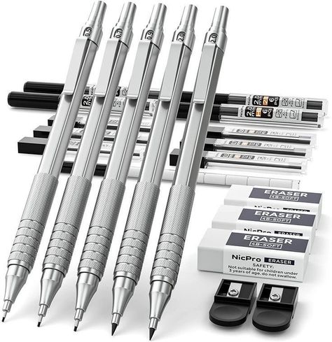 Art Pencil Set, Best Mechanical Pencil, Mechanical Pen, Drafting Pencil, Types Of Pencils, Mechanical Pencil Lead, Lead Holder, Art Studio Room, Drawing Writing