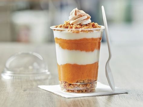 Sweet Potato Parfait, Sweet Potato Pie Filling, Pumpkin Parfait, Parfait Cups, Honey Granola, Oats And Honey, Meat Alternatives, Granola Cereal, Yogurt Parfait