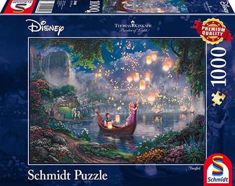 Amazon.com: Schmidt Spiele 59480 Disney-Tangled Jigsaw Puzzle, Multi-Colour: Toys & Games Kinkade Disney, Thomas Kinkade Disney, Thomas Kinkade Puzzles, Disney Puzzles, Americana Art, Tangled Rapunzel, Disney Rapunzel, Princess And The Frog, Mirrored Wallpaper