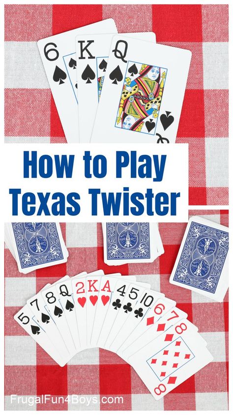 Learn how to play Texas Twister - the card game! Also called Texas Mix. This is a fast-faced trick taking game where every round is different. Fun family card game! Too Old For Games Quotes, Games Quotes, Family Card Games, Fun Card Games, Card Games For Kids, Family Party Games, Game Storage, Playing Card Games, Family Fun Night