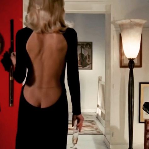 Daria 💎 on Instagram: “Mireille Darc and her black dress in ‘Le Grand Blond avec Une Chaussure Noire’, 1972 ✨ Follow @in_love_with_retro for more!” Mireille Darc, Fashion Week Dresses, Rave Festival Outfits, Black Backless Dress, Casual Trends, Iconic Dresses, Backless Maxi Dresses, Festival Outfits, The Back