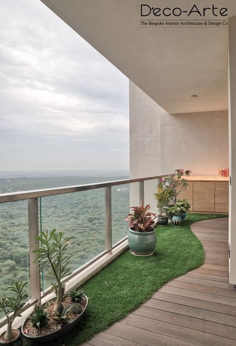 Deco Arte X The Crest Where Our Design Met the Nature's Masterpiece: The Ultimate Breathtaking View Enhanced By the Beautiful Greens on the Floor🏞️✨ . . . #decoarte #homedecoration #homesweethome #homestyle #homedesign #homestyle #homeinspo #homeinspiration #balcony #balconygarden #balconydecor #balconygardening #balconydesign #balconylife #balconylove #cozybalcony #balconyplants Office On Balcony, Big Balcony Decor, Big Balcony Design, Terrace Design Balcony, Artificial Grass Balcony, Small Patio Ideas Townhouse, Big Balcony Ideas, Modern Balcony Design, Patio Ideas Townhouse