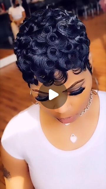 JaySlay on Instagram: "#clientselfie #shorthair #shorthairstyles #fyp #reels #reel #pixiecut #pixie  #waves #fingerwaves  #hairgoals" Short Pixie Fingerwaves, Fingerwaves And Curls, Soft Fingerwaves Short Hair, Pixie Pin Curls, Fingerwaves For Black Women, Fingerwaves Short Hair Black, Short Finger Waves, Pixie Waves, Finger Waves Short Hair