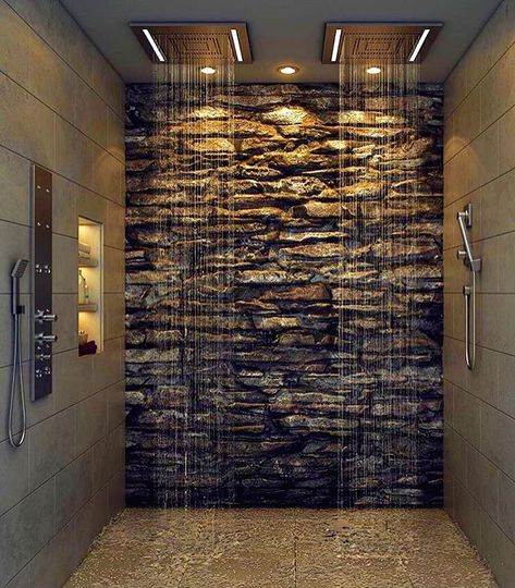 5,861 Likes, 348 Comments - Modern Mansions (@modernmansions) on Instagram: “Dream shower 👌🏼🚿 #ModernMansions” Drømme Bad, Dekorere Bad, Bilik Air, Shower Area, Dream Shower, Bad Inspiration, Luxury Shower, 아파트 인테리어, Rustic Bathrooms