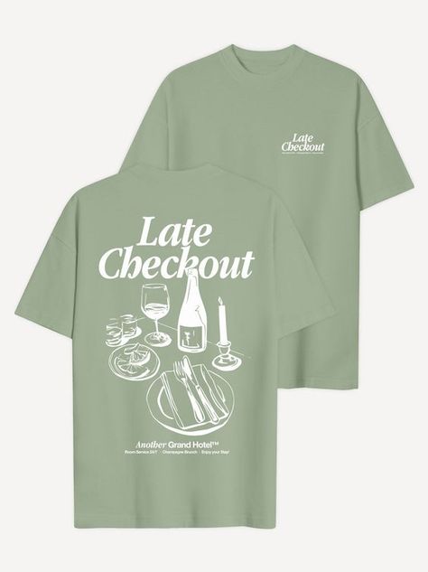 Late Checkout T-Shirt - Oversize / XL / Lilac T shirt #tshirt t-shirt #t_shirt t shirts #tshirts t-shirts #t_shirts T shirt design #tshirtdesign T-shirt designs #t_shirtdesign T shirts designs #tshirtsdesigns 6.137 Revival Clothing, Clothing Store Interior, Graphic Shirt Design, T-shirt Print Design, Cool Shirt Designs, Free T Shirt Design, Printed Shirts Men, Minimalist Shirts, T Shirt Oversize