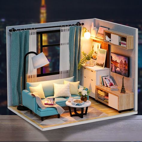 Smarter Shopping, Better Living! Aliexpress.com Diy Miniature House, Furniture Led, Wooden Doll House, Miniature Dollhouses, Dollhouse Building, Dollhouse Diy, Doll House Furniture, Design House Stockholm, Doll House Plans