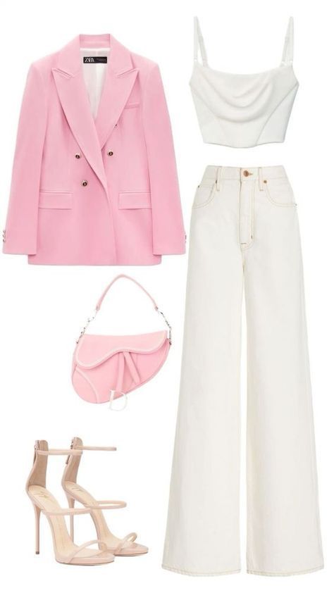 Chique Outfit, Everyday Fashion Outfits, Casual Day Outfits, Elegante Casual, Quick Outfits, Classy Work Outfits, Easy Trendy Outfits, Stylish Work Outfits, Pink Blazer