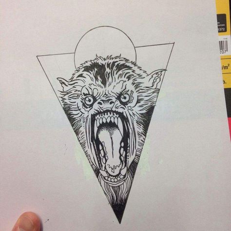 American Werewolf In London Tattoo, Dracula Tattoo, Werewolf Tattoo, An American Werewolf In London, Werewolf In London, American Werewolf In London, Mommy Tattoos, Lion Tattoo Design, London Tattoo