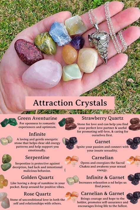 Crystals For Attraction, Crystals For Love And Passion, Crystals For Love Attraction, Crystals To Attract Love, Crystals For Attracting Love, Crystals For Love And Relationships, Self Love Crystals, Feminine Crystals, Crystals For Self Love