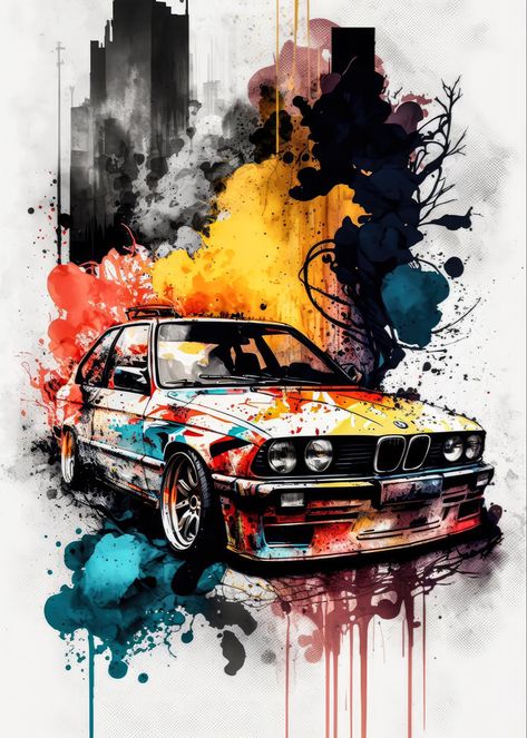 Graffiti Car, Beautiful Graffiti, Cool Truck Accessories, Mobil Bmw, Automotive Logo Design, Bmw Art, Bmw Wallpapers, Cool Car Drawings, Car Artwork