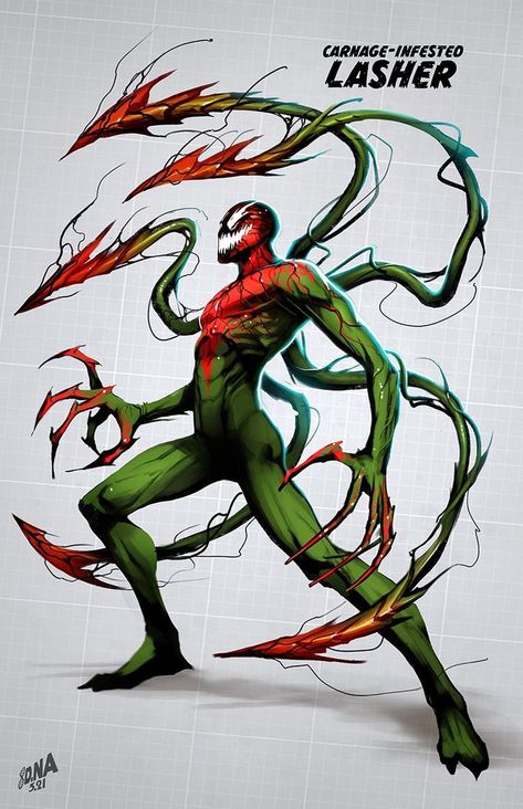 Man Spider Monster, Symbiote Art, David Nakayama, Marvel Rpg, Carnage Symbiote, Carnage Marvel, Spidersona Ideas, Symbiotes Marvel, Venom Art