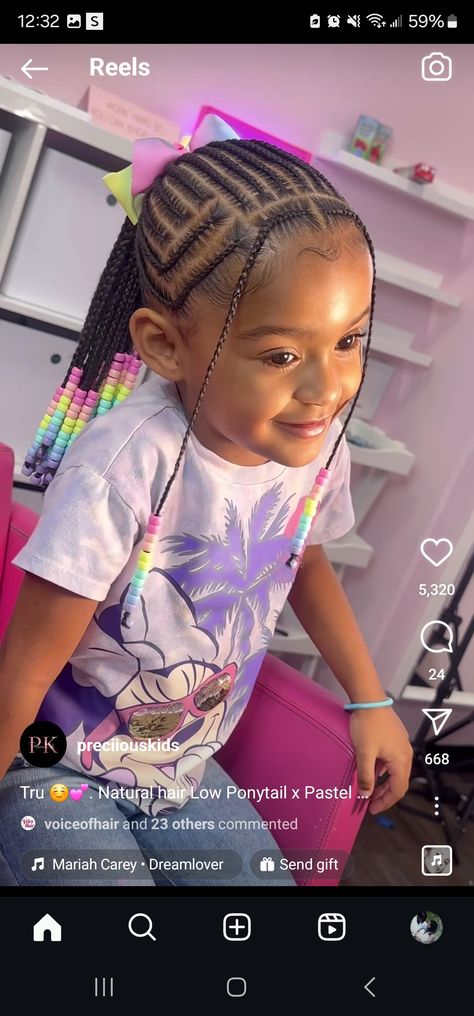 Braids For Ten Year Olds, Little Kid Girl Hairstyles Black, Hairstyles For Lil Girls Ideas Black, Knotless Braids Kids Hairstyles, Kid Girl Hairstyles Black, Kid Stitch Braid Styles, Hairstyles Little Kids Black, Cute Kids Hairstyles Braids, Cute Kid Braid Styles