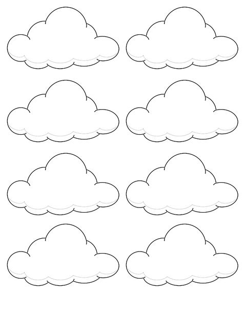 Back Template, Cloud Outline, Cloud Template, Game Fruit, Fish Outline, Baby Crib Diy, Polaroid Picture Frame, Cloud Party, Cloud Stencil