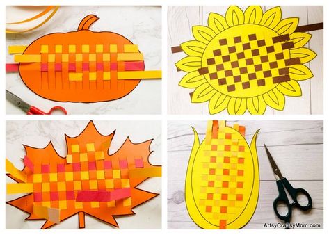 Crafts to Work on Fine Motor Skills • The Growing Creatives Weaving For Kids, Fall Art Projects, Autumn Paper, Paper Flower Crafts, Paper Weaving, Fall Printables, Improve Concentration, Fall Crafts For Kids, Paper Crafts Origami