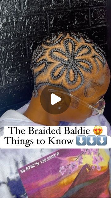 Porsche Jamrock | Braider on Instagram: "A few things about the Braided Baldie 😍 1. Out of all the trending styles this is by far my personal favorite 🔗 Inspired by @tookiedidit  2. This style takes patience, creativity and thinking ahead lol 3. This style is not for everyone‼️ My thick/long hair girlies may have to sit this one out.  4. This is the style of the SUMMER ‼️ 5. The look will be added to the booking site soon and will require a consultation! Keep an eye out for the date  6. Would you try this style?  • • • • • #braidedbaldie #stitchbraids #delawarebraider #dmvbraider #BraidSeason #trendingbraids" Braided Baldie Designs, Bald Head Braids Style, Braided Baldie Hair, 5 Cornrows, Bald Braids, 6 Feed In Braids, Trending Cornrows, Head Braids, Crown Inspiration