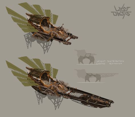 ArtStation - Fast Cargo Walker, Bożenka Chądzyńska Sand Ship Concept Art, Sky Ship Concept Art, Fantasy Ship Concept Art, Solarpunk Spaceship, Airship Concept Art, Fantasy Boat, Ship Concept Art, Fantasy Ships, Steampunk Ship