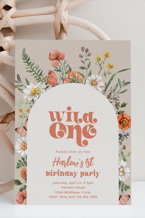 Wildflower Birthday Invitation | Wildflower First
Wildflower First Birthday Invitation. Ready to be personalized by you! #birthday #happybirthday #birthdaycards #birthdayparty #firstbirthday #turningone #daisy #wildone #wildflower Wild One Wildflower First Birthday Girl, Wild One Birthday Party Girls Diy Flower, Bloom Birthday Theme, 1st Birthday Girl Wildflower, Wildflower One Birthday Party Girls Diy, First Birthday Girl Flower Theme, First Birthday Girl Wildflower Theme, Wild Flower 1st Birthday Girl, First Birthday Wildflower Theme