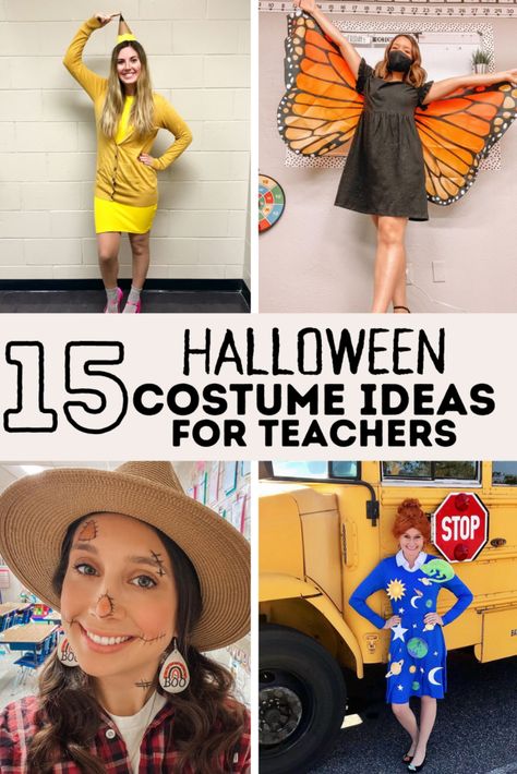 15 Halloween Costume Ideas For Teachers - Lauren Erro Playdoh Halloween Costume, Teacher Easy Halloween Costumes, Weather Girl Costume, Life Gives You Lemons Costume, School Friendly Halloween Costumes For Teachers, Costumes For Teachers At School, Funny Costumes For Teachers, Coach Costume Diy, Fun Teacher Costumes