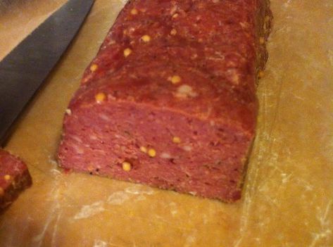 This is a very good venison salami. I found the recipe on freevenisonrecipes.com. They have many recipes that look good Venison Salami Recipe, Homemade Summer Sausage, Deer Sausage, Venison Sausage Recipes, Salami Recipe, Summer Sausage Recipes, Venison Sausage, Salami Recipes, Homemade Sausage Recipes