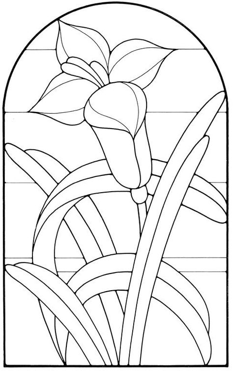 Art Nouveau Stained Glass Pattern Book Cala lily Patterns In Art, Art Nouveau Stained Glass, Glass Painting Patterns, زجاج ملون, Stained Glass Quilt, Stained Glass Patterns Free, Glass Painting Designs, Stained Glass Pattern, Stained Glass Paint